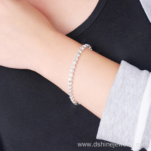 Austria Crystal Shiny Elegance Silver Jewellery Bracelet